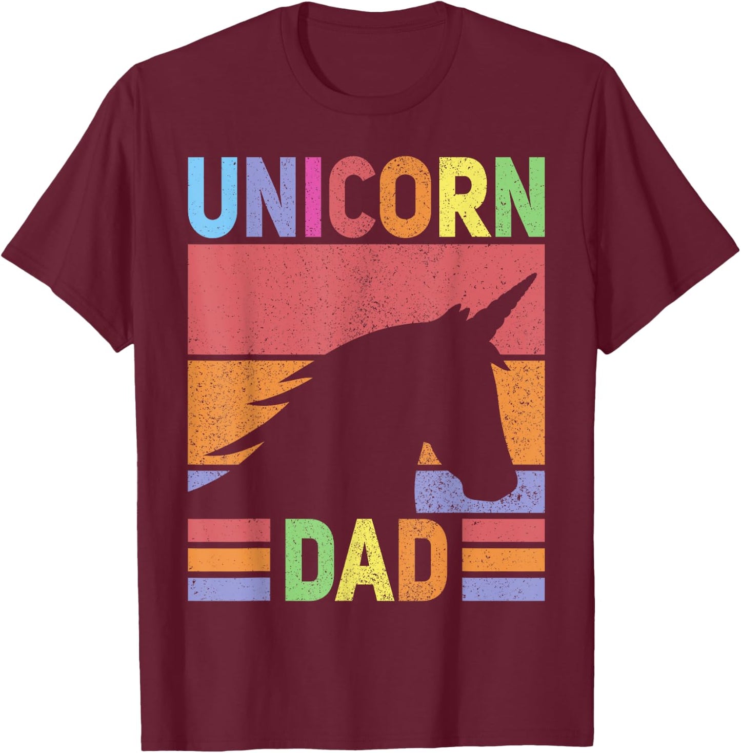 Unicorn Birthday Outfit Dad Unicorn Costume Bday Dad Unicorn T-Shirt - T-Shirt | Maroon