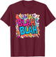 Mehrfarbiges Blah-Kostüm T-Shirt - T-Shirt | Maroon