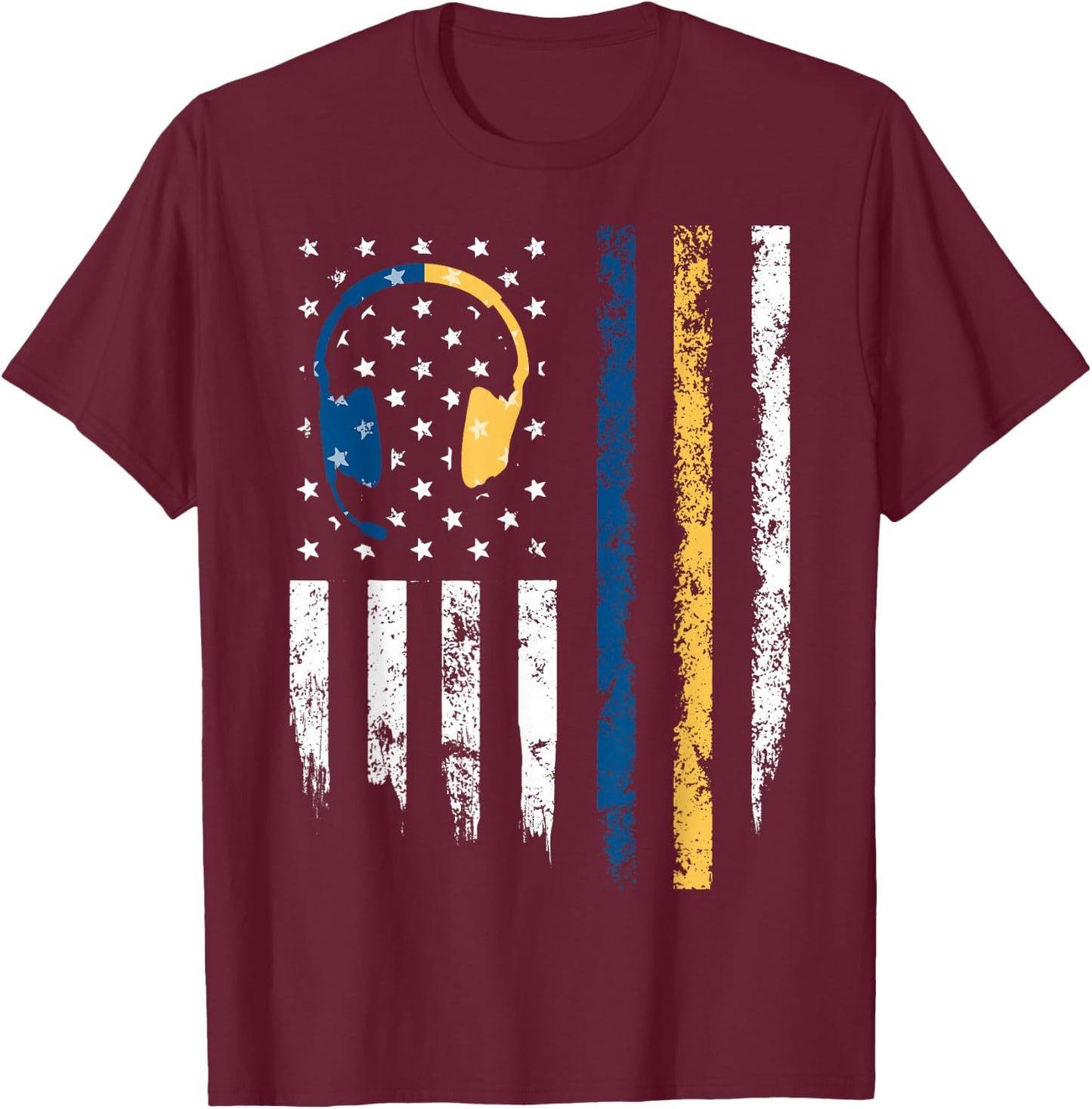 Gold Blue Line 911 Police Dispatcher First Responder T-Shirt - T-Shirt | Maroon