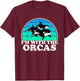 I'm With The Orcas - Funny Orca Whale Handler T-Shirt - T-Shirt | Maroon