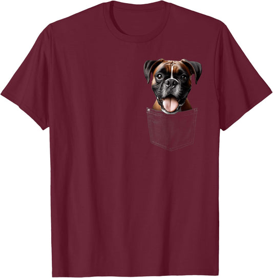 Pocket Boxer Cute Dog Lover Owner Gift T-Shirt - T-Shirt | Maroon
