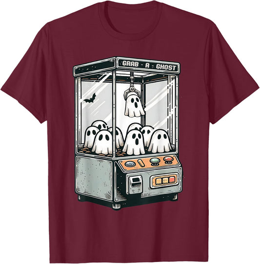 Grab A Ghost Claw Machine Arcade Funny Halloween Kid Toddler T-Shirt - T-Shirt | Maroon