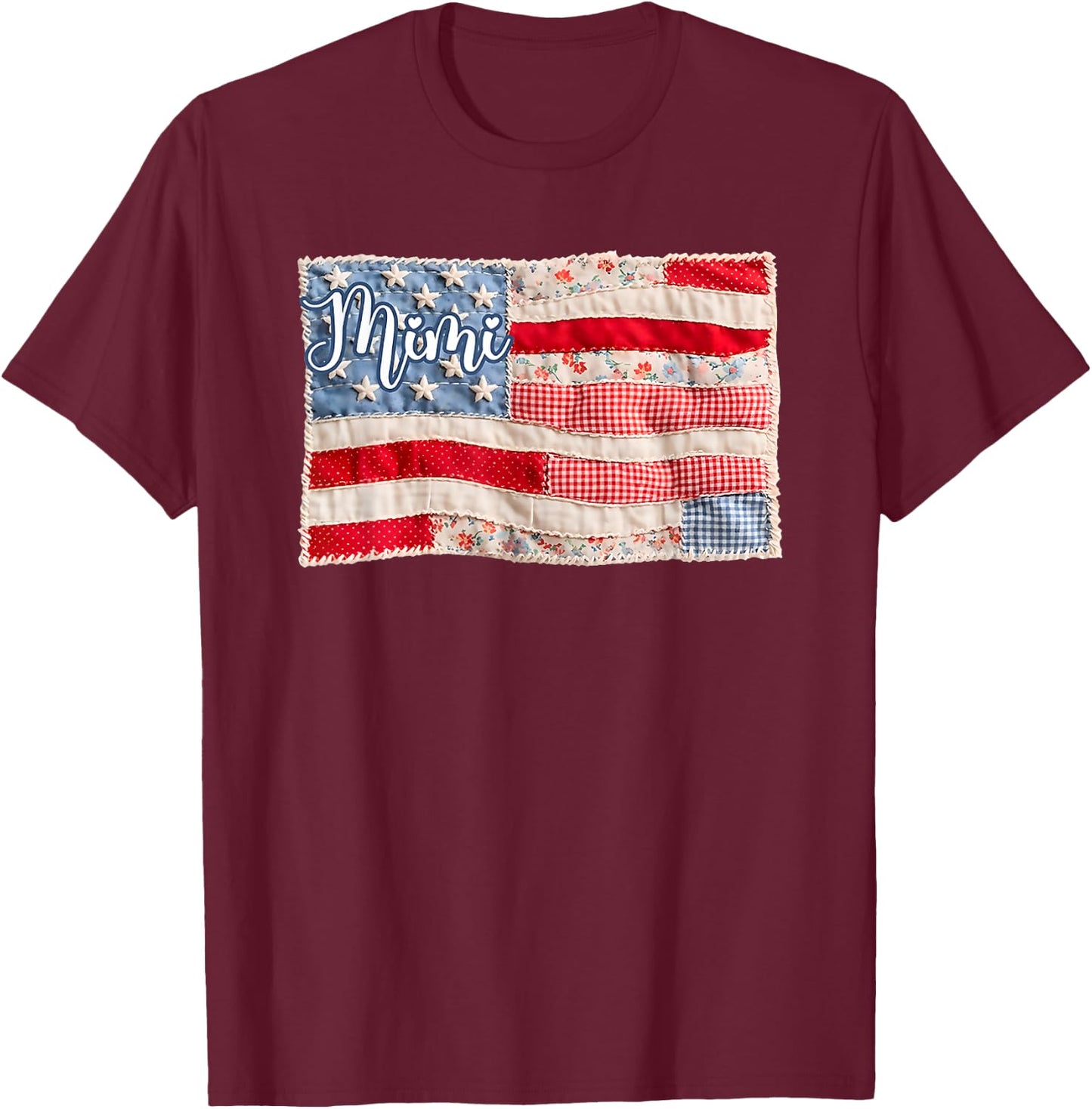 Mimi Patriotic American Flag 4th of July T-Shirt - T-Shirt | Maroon
