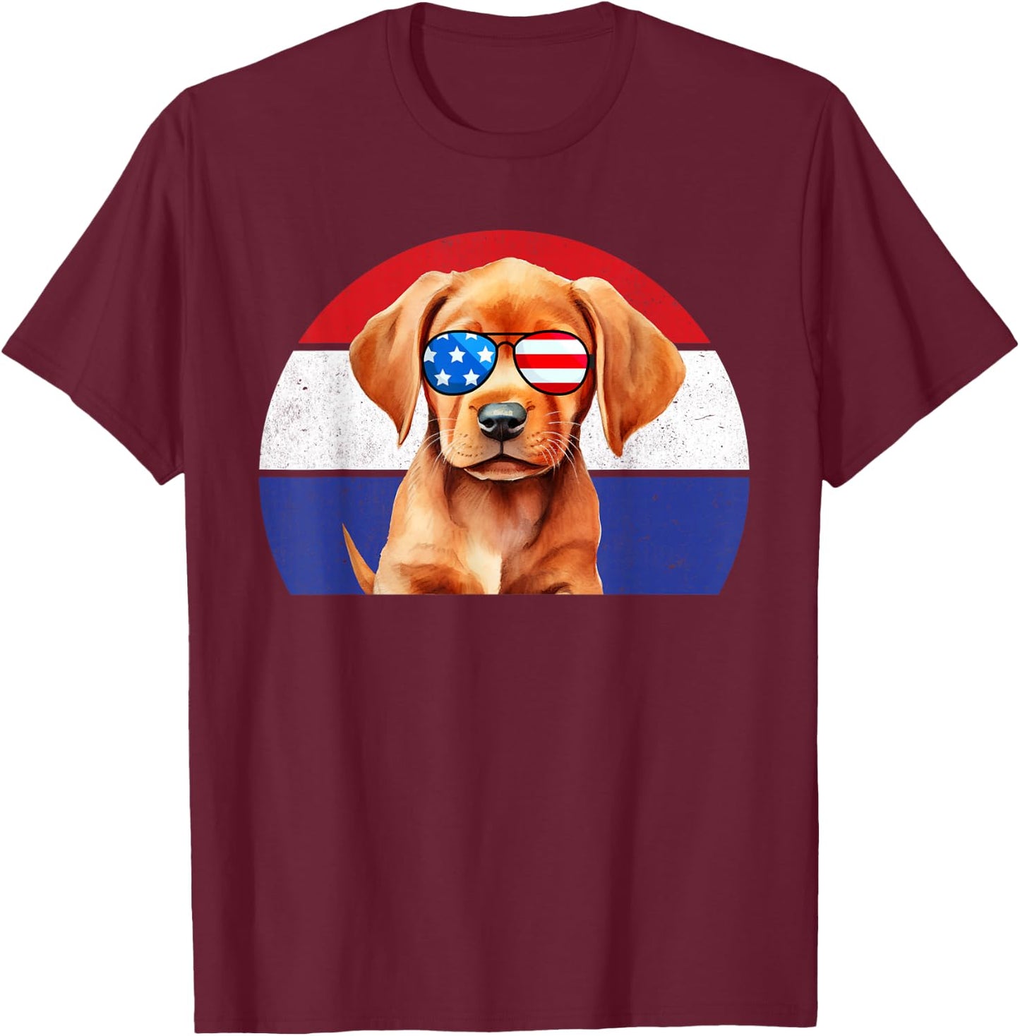 Fox Red Lab Mom Dad Flag Labrador Retriever T-Shirt - T-Shirt | Maroon