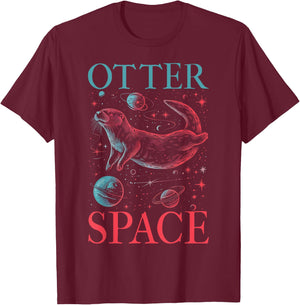 Otter Lover I'm From Otter Space Funny Sea Otter Word Game , black T-Shirt - T-Shirt | Maroon