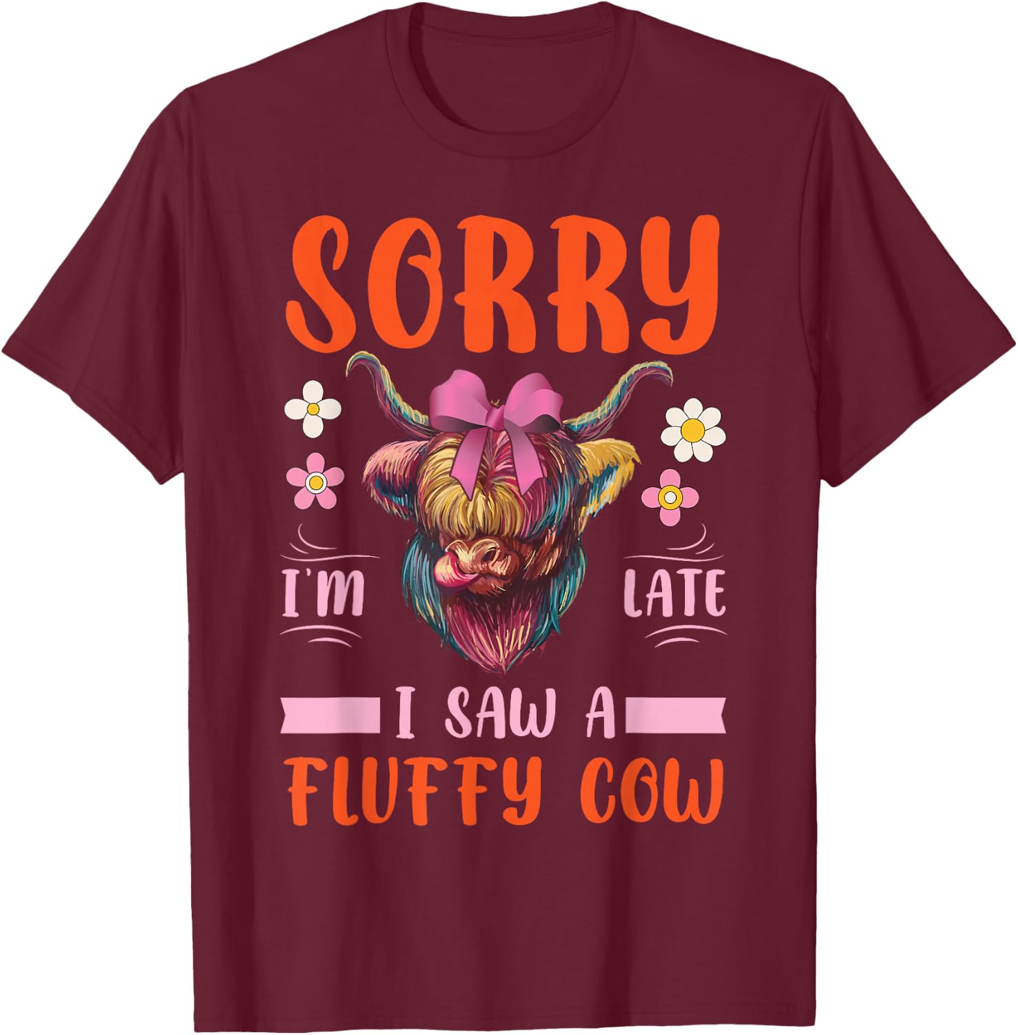 Highland Cow T-Shirt - T-Shirt | Maroon