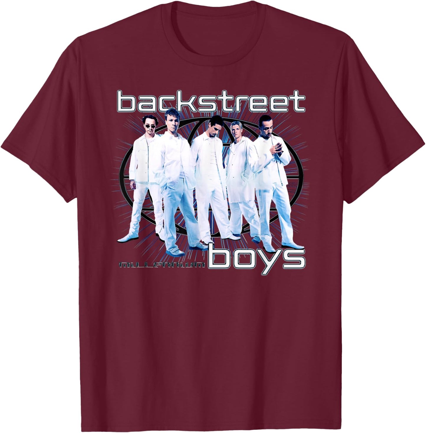 Backstreet Boys Millenium Globe T-Shirt - T-Shirt | Maroon
