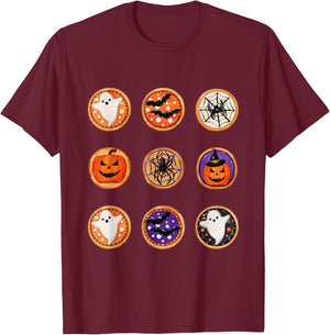Halloween Cookies Ghost Pumpkin Halloween Sugar Cookie T-Shirt - T-Shirt | Maroon