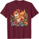 Cute Squirrel with Flowers I Kids Squirrel T-Shirt - T-Shirt | Maroon
