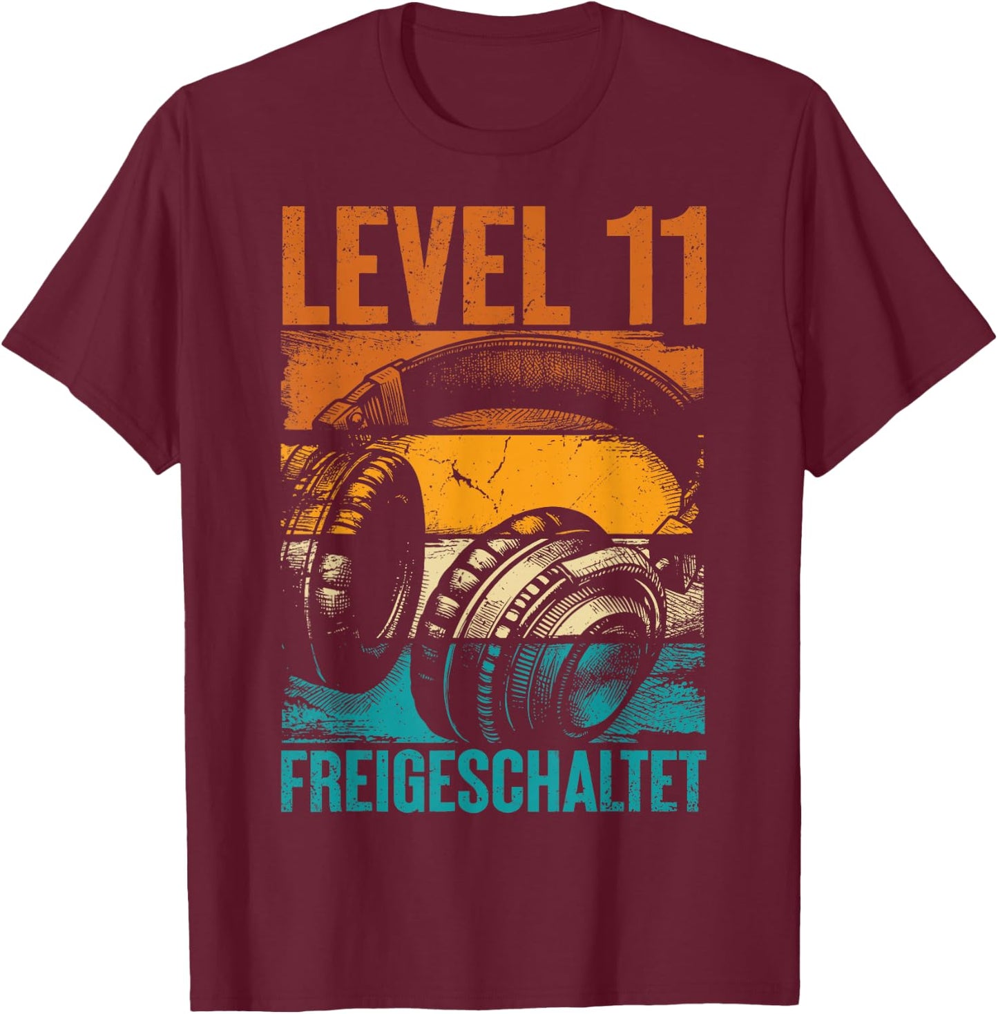11th Birthday Boys Video Gamer Level 11 Unlocked Boys T-Shirt - T-Shirt | Maroon