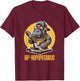 Hip Hop Hippopotamus DJ Rapper Hippo MC "Hip-Hopopotamus" T-Shirt - T-Shirt | Maroon