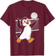 Cute Penguin Playing Volleyball Funny Penguin Beach Design T-Shirt - T-Shirt | Maroon