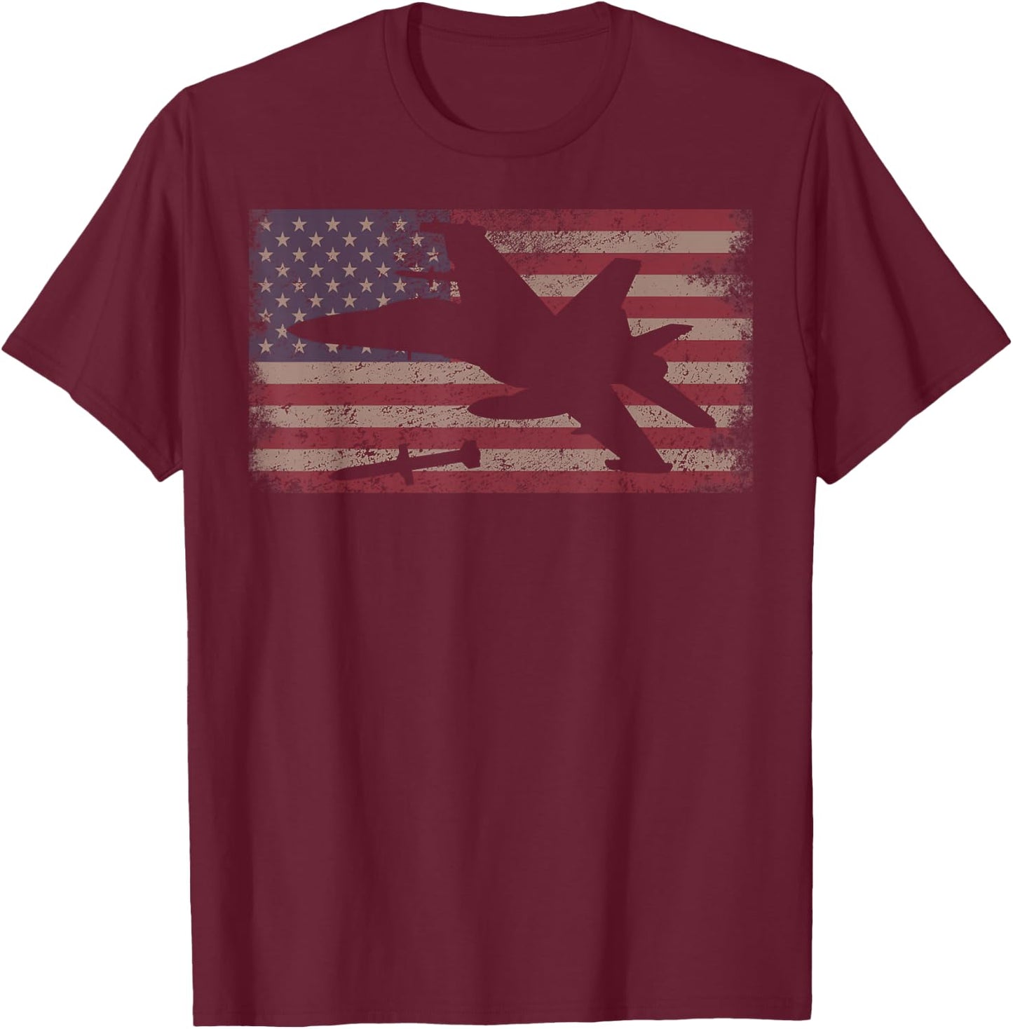 EA-18G Growler Jet Plane USA Flag Patriot Gift T-Shirt - T-Shirt | Maroon