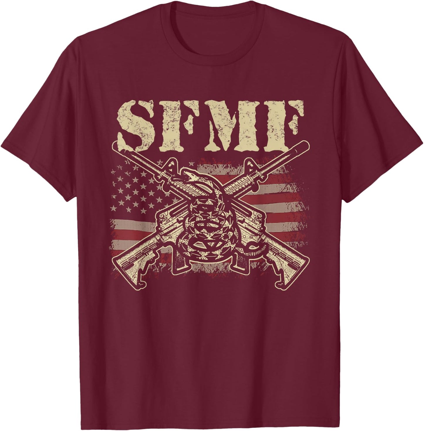 SFMF Military Slang Patriotic American Flag Veteran Gift Men T-Shirt - T-Shirt | Maroon