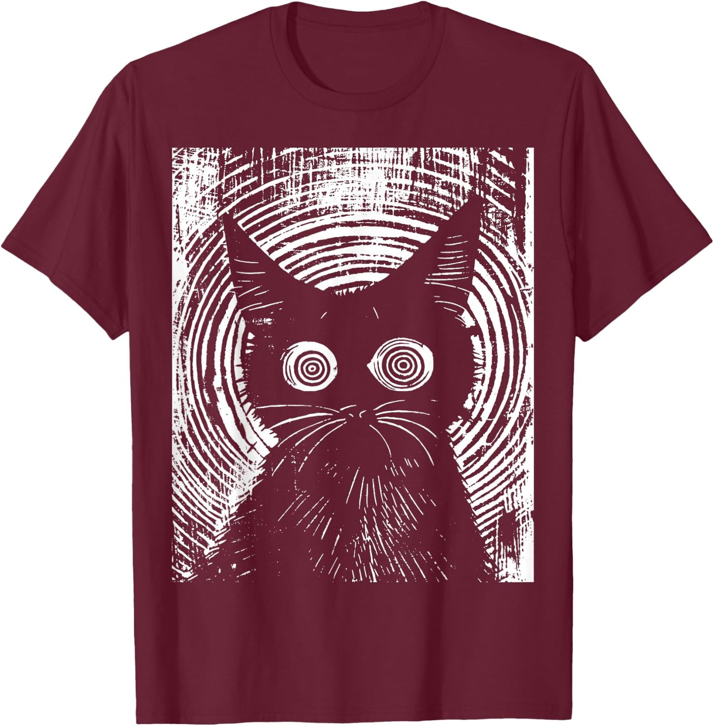 Trippy Cat | Pastel Goth Gothic Grunge Alt Punk Weirdcore , black T-Shirt - T-Shirt | Maroon