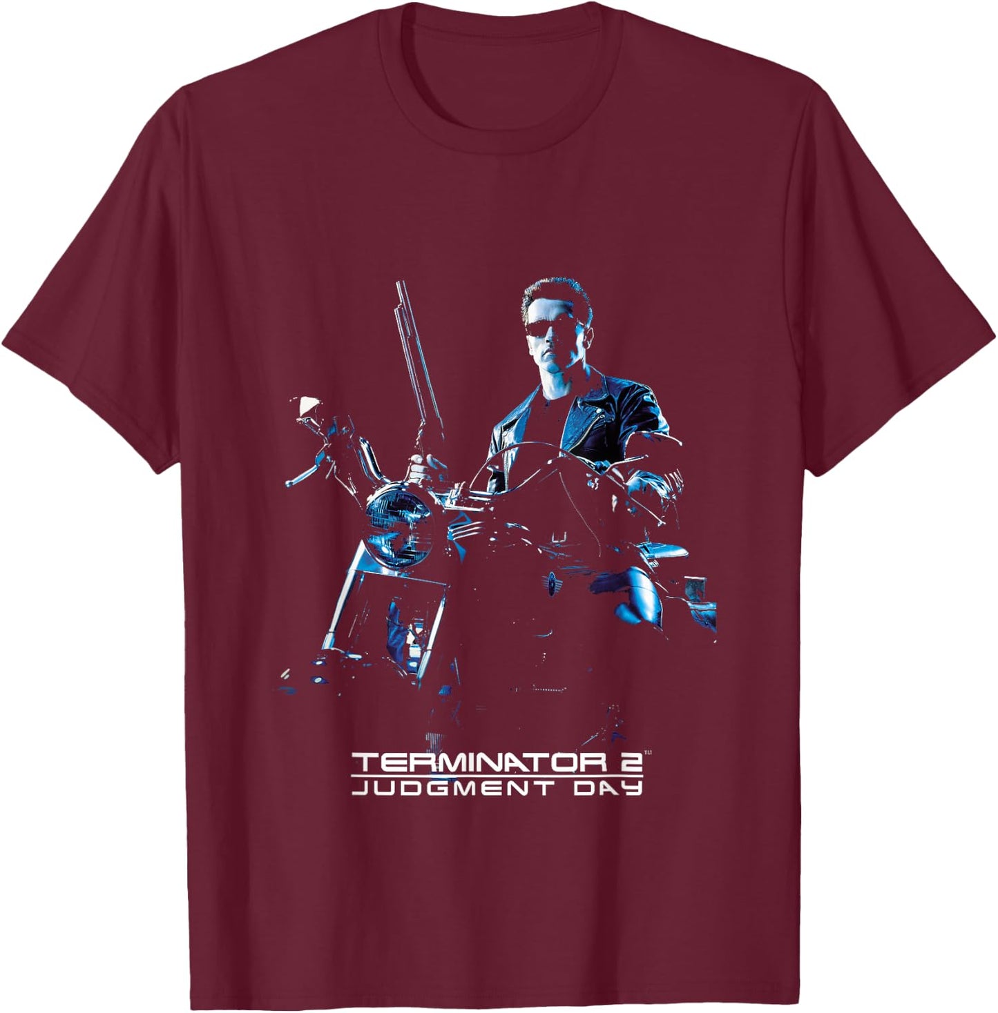 Terminator 2 Judgement Day Theatre Poster , black T-Shirt - T-Shirt | Maroon