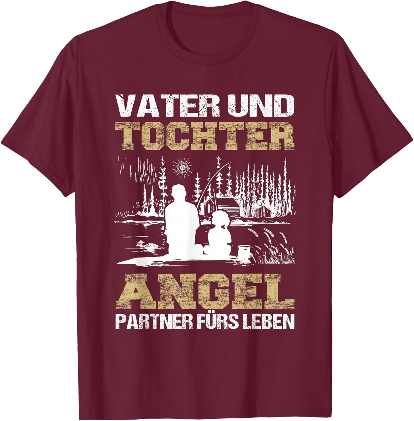 Vater und Tochter Angel Partner fürs Leben Angeln T-Shirt - T-Shirt | Maroon