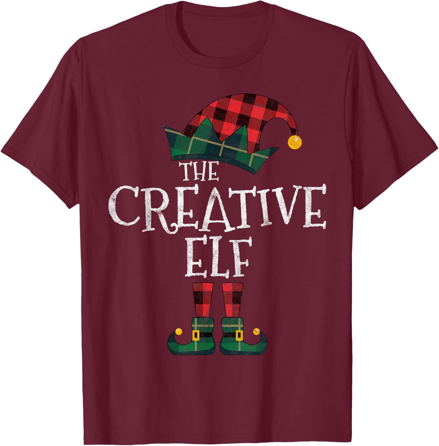 The Creative Elf Matching Family Group Gift Funny Christmas T-Shirt - T-Shirt | Maroon