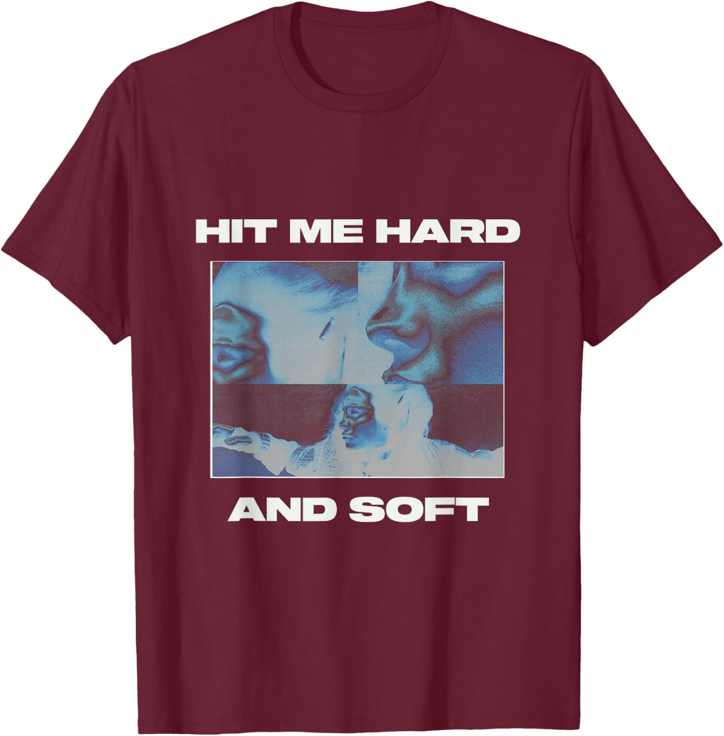 Billie Eilish Hit Me Hard and Soft Inverted Red T-Shirt - T-Shirt | Maroon