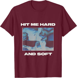 Billie Eilish Hit Me Hard and Soft Inverted Blue T-Shirt - T-Shirt | Maroon
