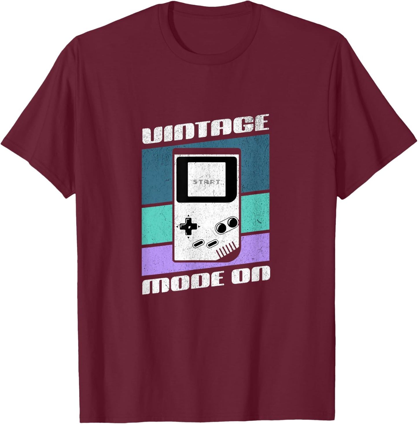 Vintage Mode on Gaming Retro Oldschool Game Boy 80s 90s , black T-Shirt - T-Shirt | Maroon