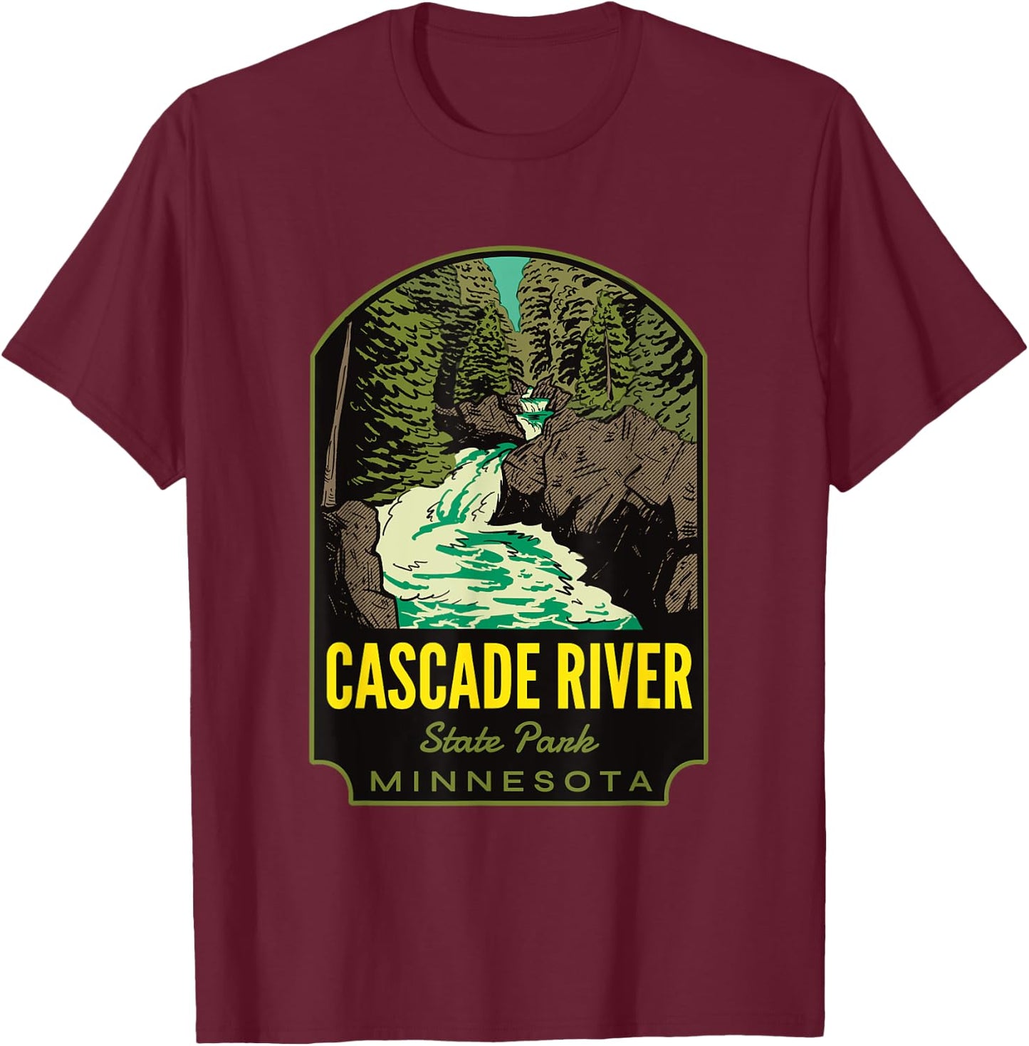 Cascade River State Park Minnesota T-Shirt - T-Shirt | Maroon