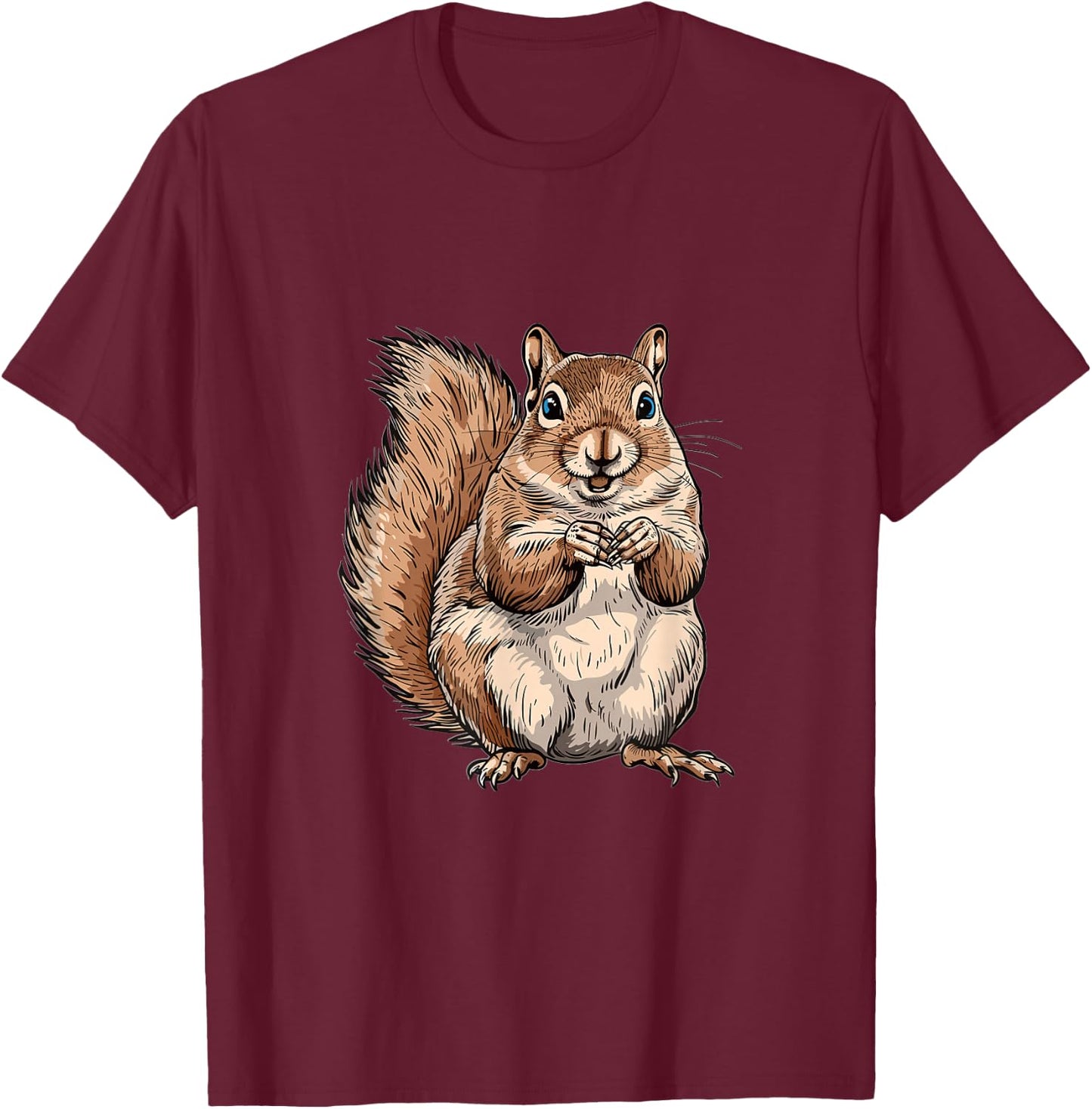Squirrel Animal Lover Graphic T-Shirt - T-Shirt | Maroon