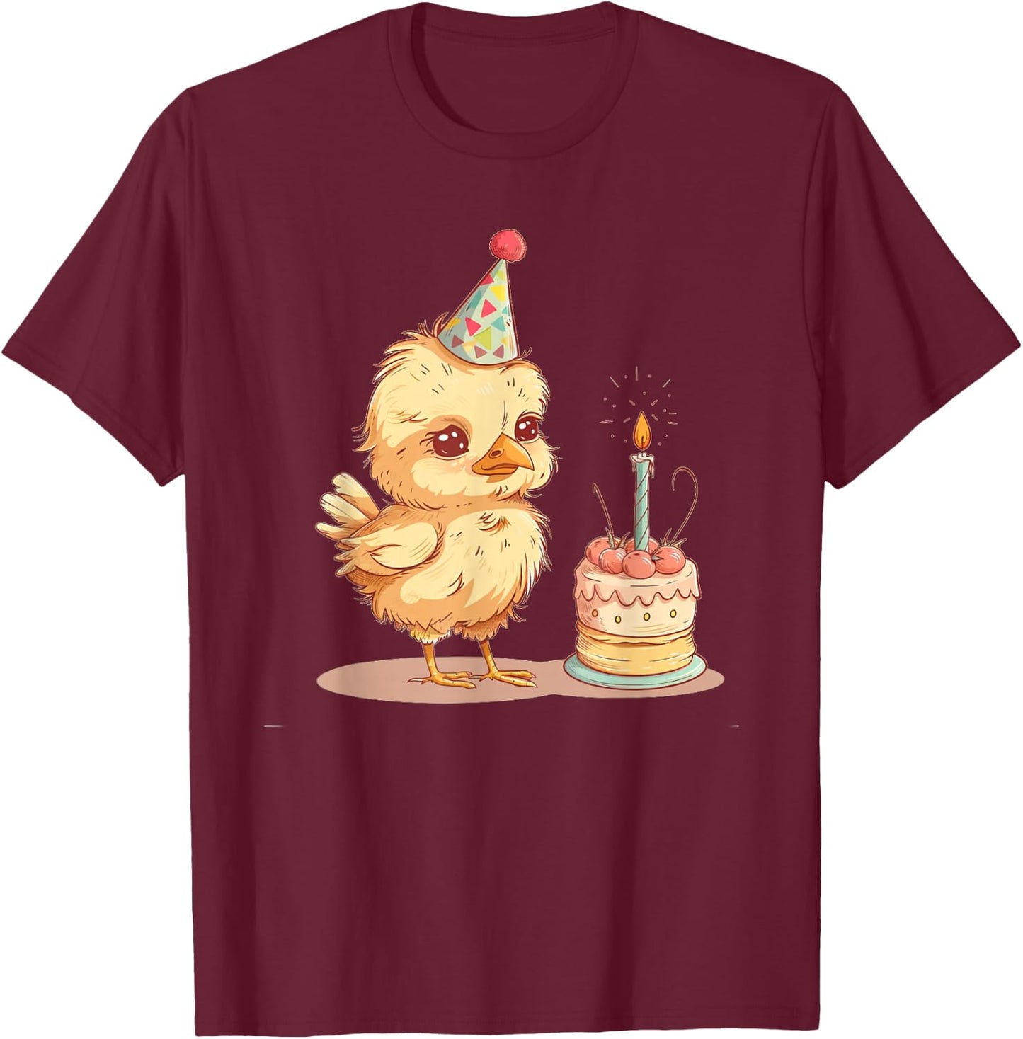 Birthday Party Hat Costume for Boys and Girls T-Shirt - T-Shirt | Maroon