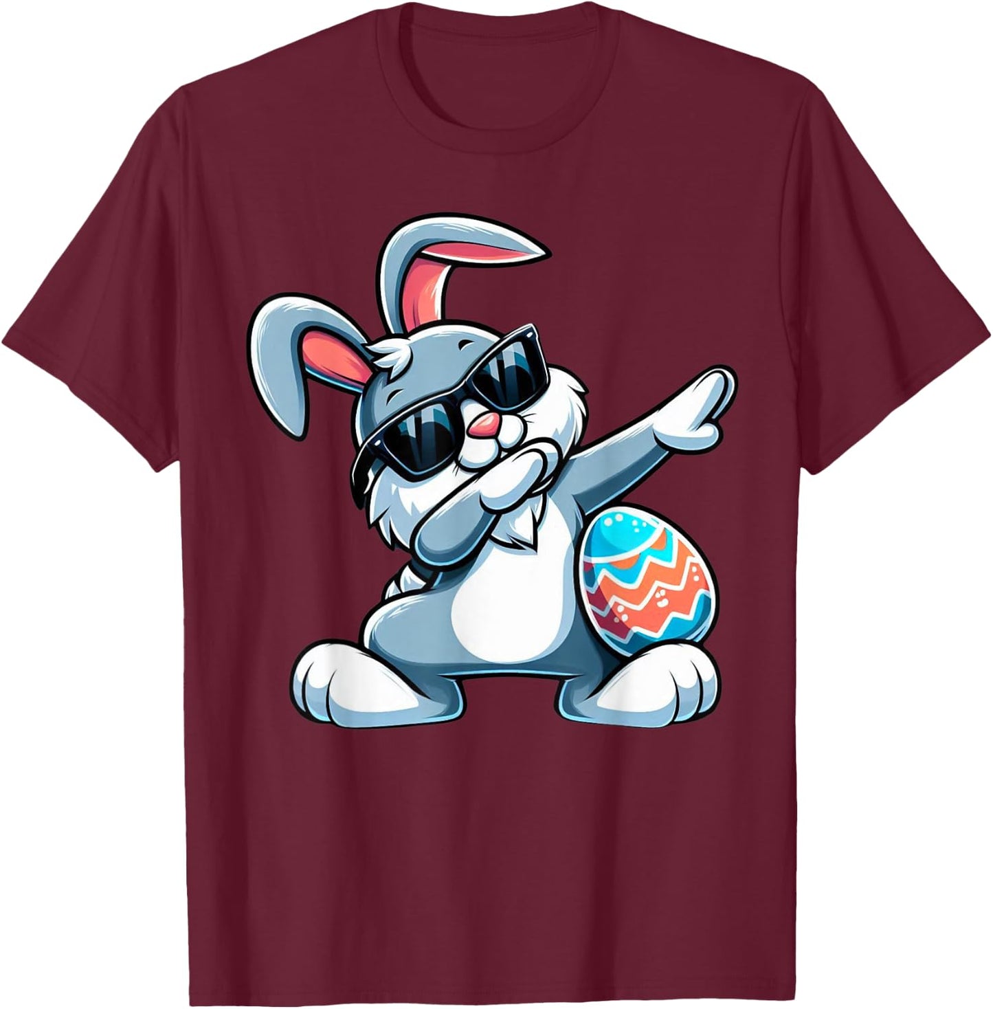 Dabbing Bunny Easter Eggs Dab Boys Girls Kids Rabbit T-Shirt - T-Shirt | Maroon