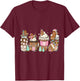 Gingerbread Cookie Christmas Coffee Cups Latte Drink Outfit T-Shirt - T-Shirt | Maroon