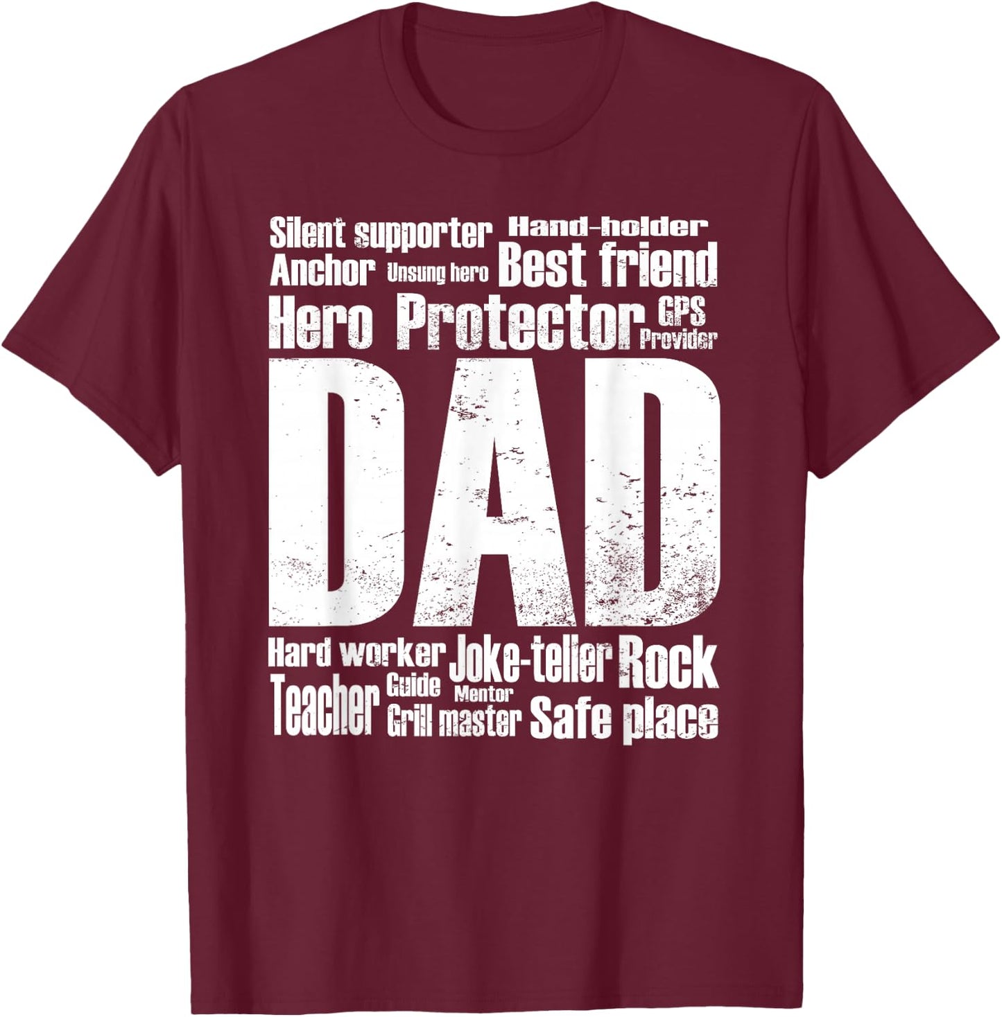 Funny Dad Meaning Word Collage Vintage Style Father's Day T-Shirt - T-Shirt | Maroon
