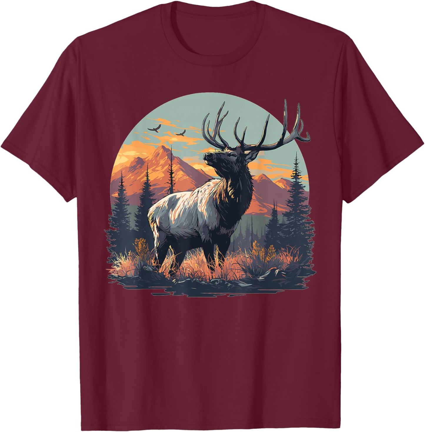 Elks Elk T-Shirt - T-Shirt | Maroon
