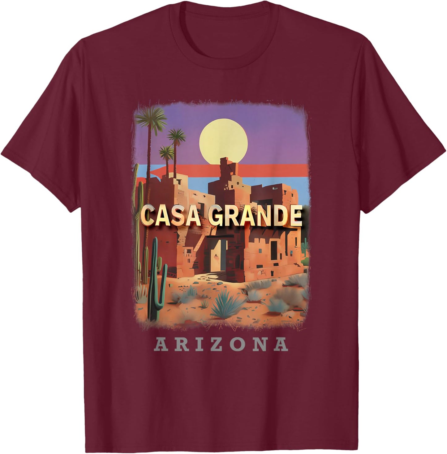 Casa Grande Arizona AZ Ancient Ruins SD588 T-Shirt - T-Shirt | Maroon