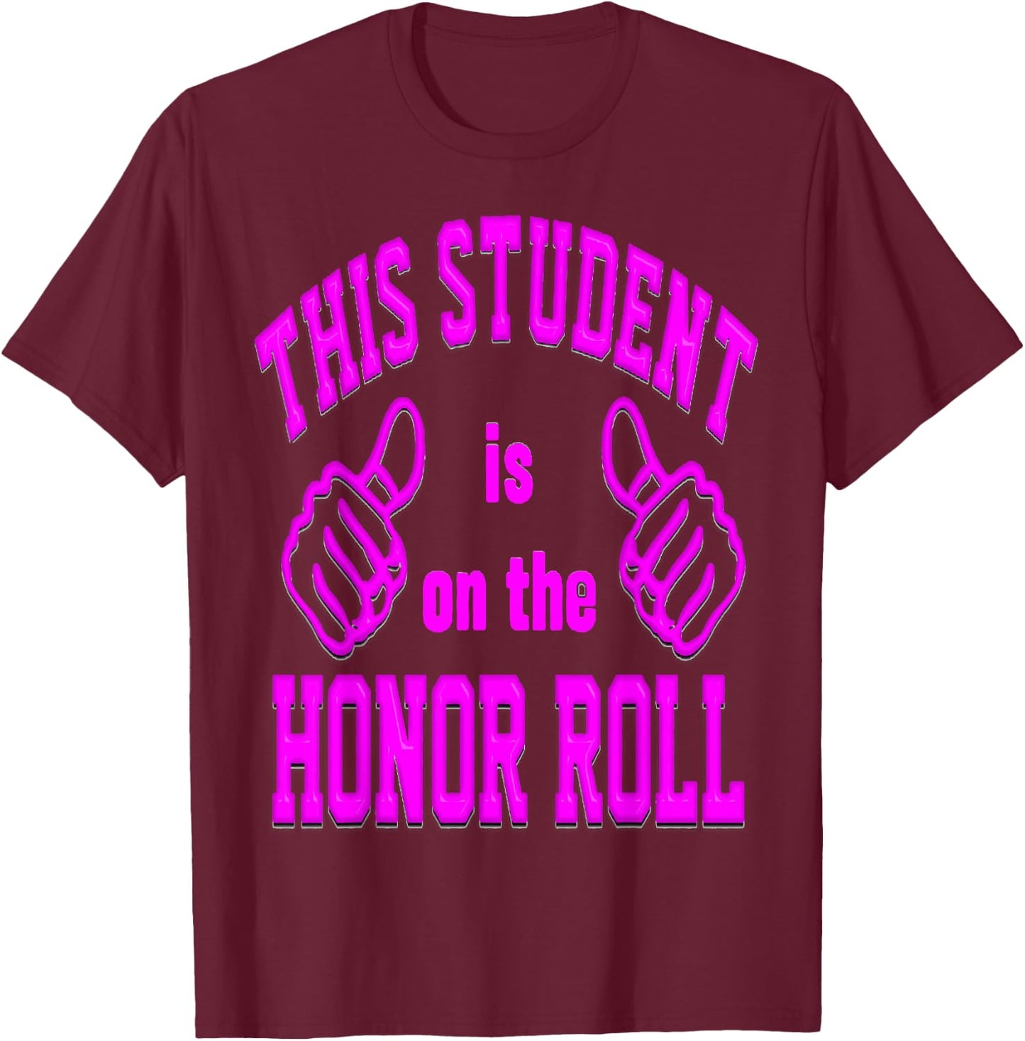 Bold Lettering Honor Roll T-Shirt - T-Shirt | Maroon