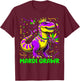 Mardi Grawr T-Rex Dino Toddler Kids Mardi Gras Boys T-Shirt - T-Shirt | Maroon
