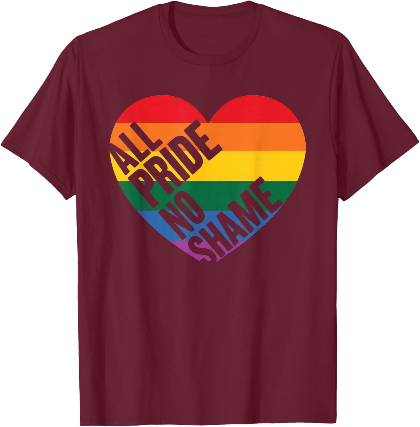 LGBT Pride Flag Rainbow Lesbian Transgender Homo T-Shirt - T-Shirt | Maroon