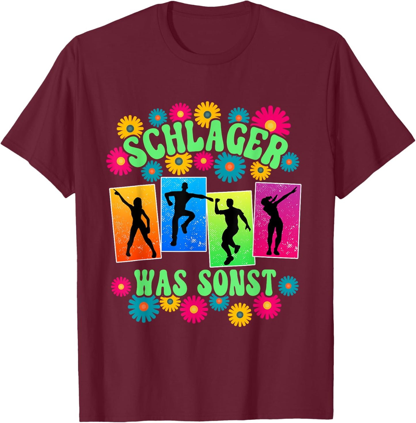Schlagerparty Schlager T-Shirt - T-Shirt | Maroon