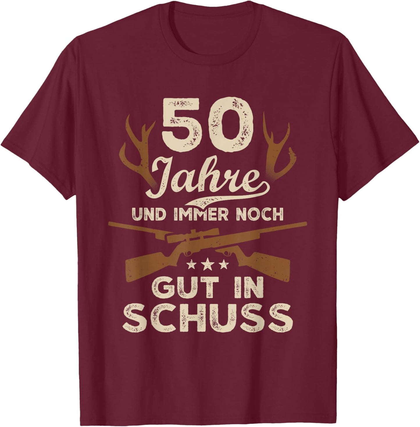 50 Jahre Jäger 50. Geburtstag Jagd T-Shirt - T-Shirt | Maroon