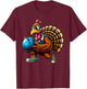 Funny Turkey Bowler Thanksgiving Bowling Kids T-Shirt - T-Shirt | Maroon