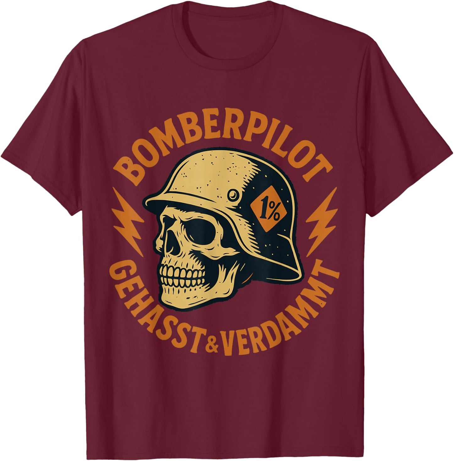 Bomberpilot - Gehasst & Verdammt - Tioz Rocker T-Shirt - T-Shirt | Maroon