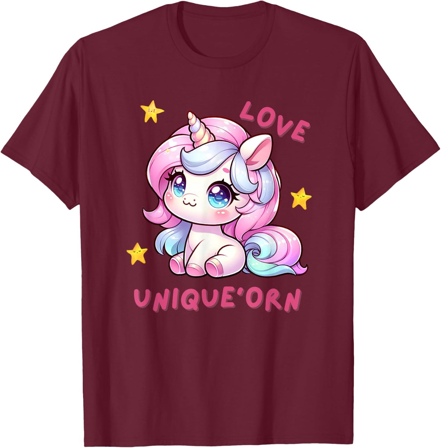 Funny unicorn love unicorn T-Shirt - T-Shirt | Maroon