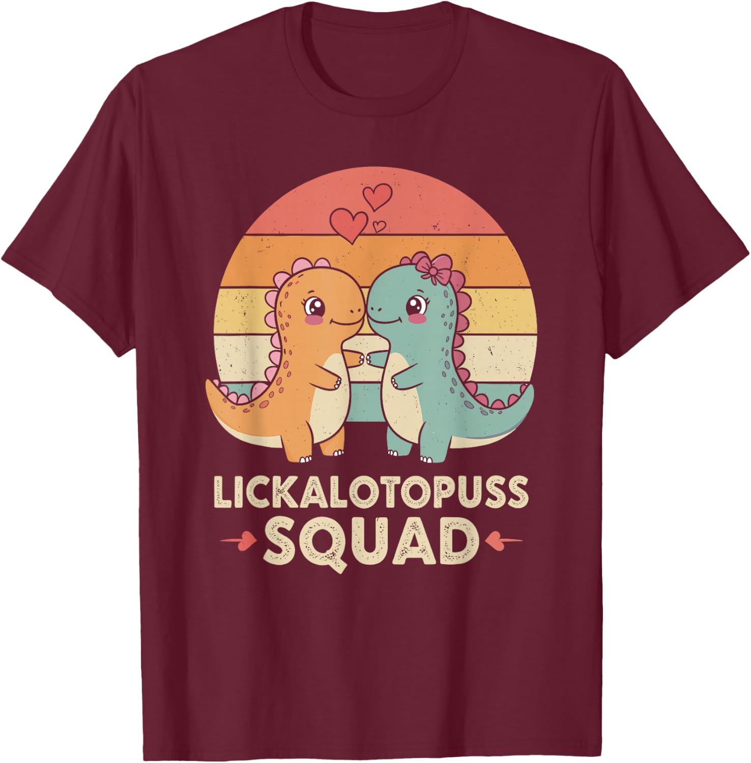 Lesbian Dinosaur Squad Funny Inappropriate Cute LGBTQ T-Shirt - T-Shirt | Maroon