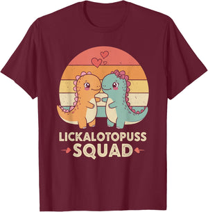 Lesbian Dinosaur Squad Funny Inappropriate Cute LGBTQ T-Shirt - T-Shirt | Maroon
