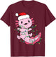 Funny Axolotl Toddler Kids Boys Christmas Xmas Lights T-Shirt - T-Shirt | Maroon
