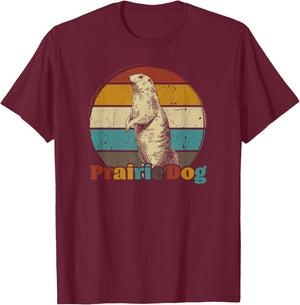 Prairie dog vintage for Prairie Dog Lover 60s 70s Retro T-Shirt - T-Shirt | Maroon