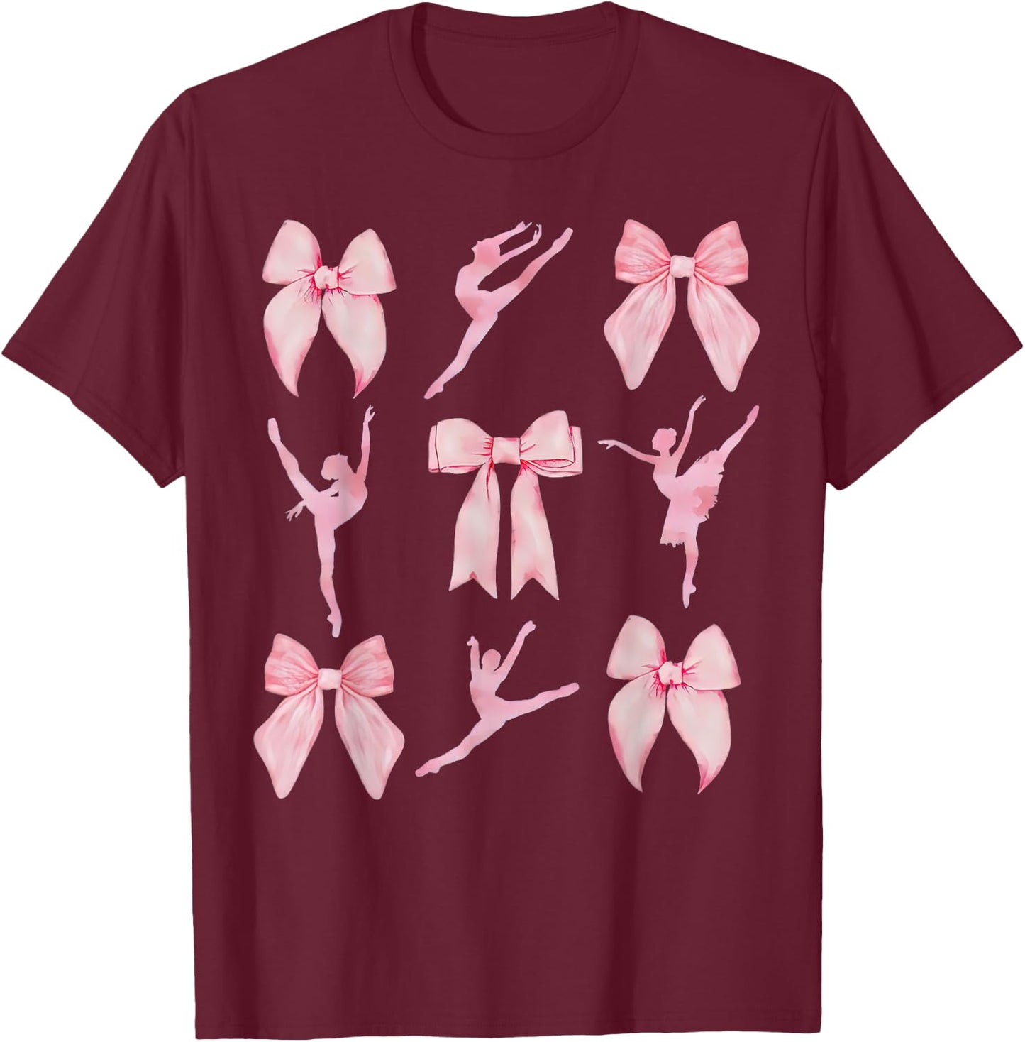 Coquette Bow Ballet Dance Teacher Coquette Women Dancing T-Shirt - T-Shirt | Maroon