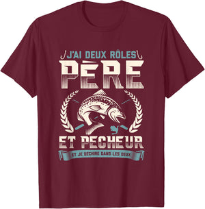 Fisherman Shirt Dad Fisherman Gift Guy Fisherman , Black T-Shirt - T-Shirt | Maroon