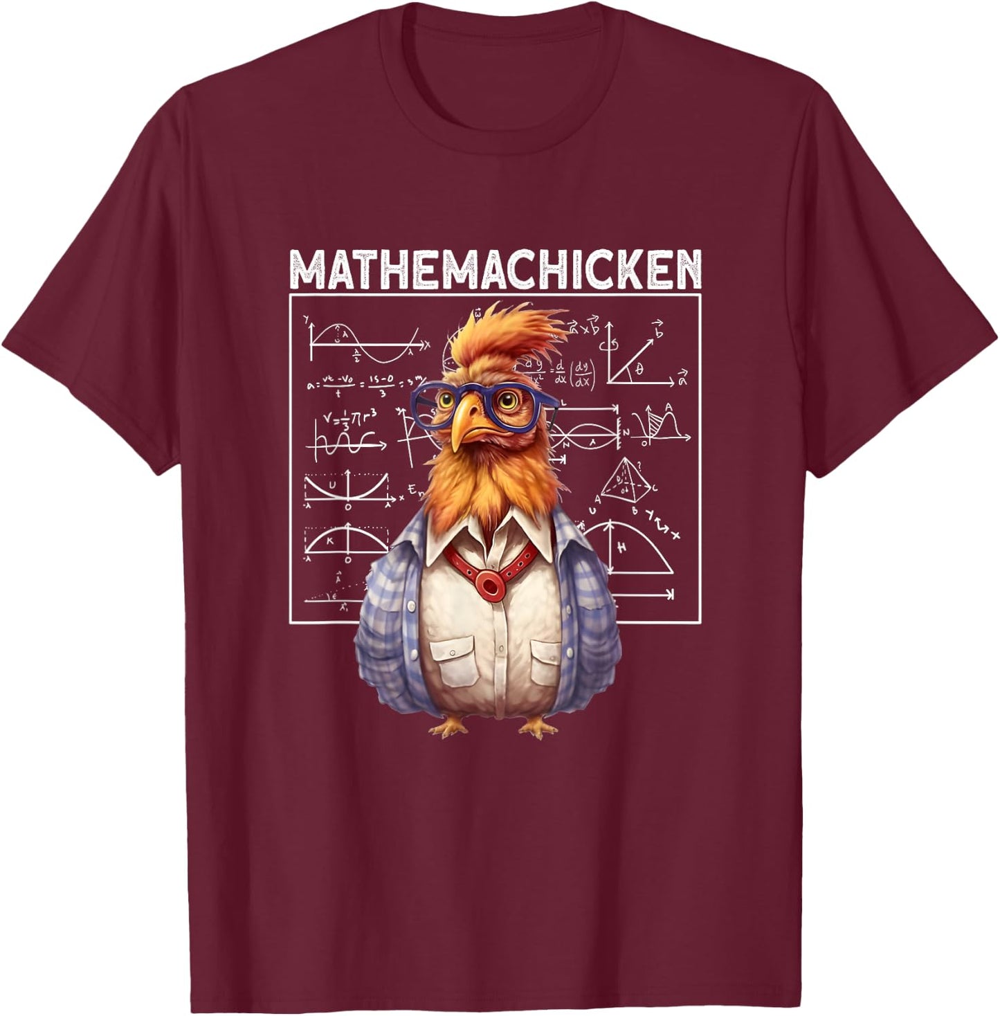 Mathemachicken Math chicken T-Shirt - T-Shirt | Maroon