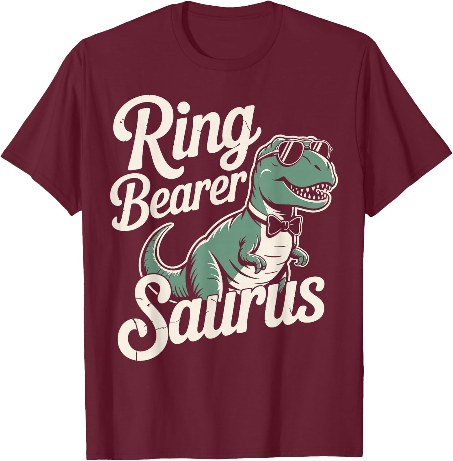 Ring Guy Wedding Party T-Rex Ring Dude T-Shirt - T-Shirt | Maroon