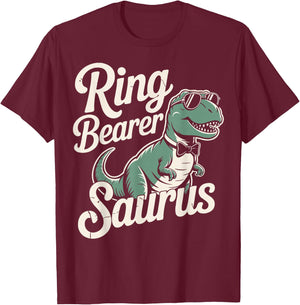 Ring Guy Wedding Party T-Rex Ring Dude T-Shirt - T-Shirt | Maroon